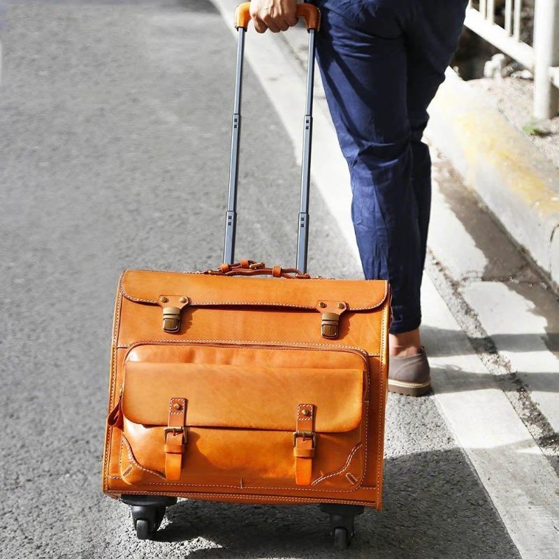 20 Tommer Baggage Vintage Læder Bære Kufferter