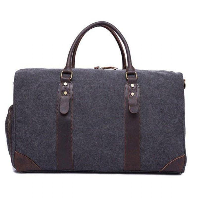 Canvas Duffel Læder Bæretaske Weekend Tote