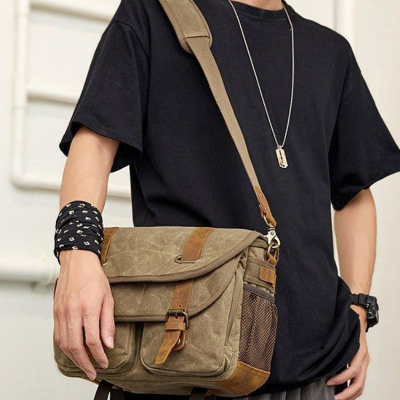 Canvas Shoulder Messenger-kamerataske