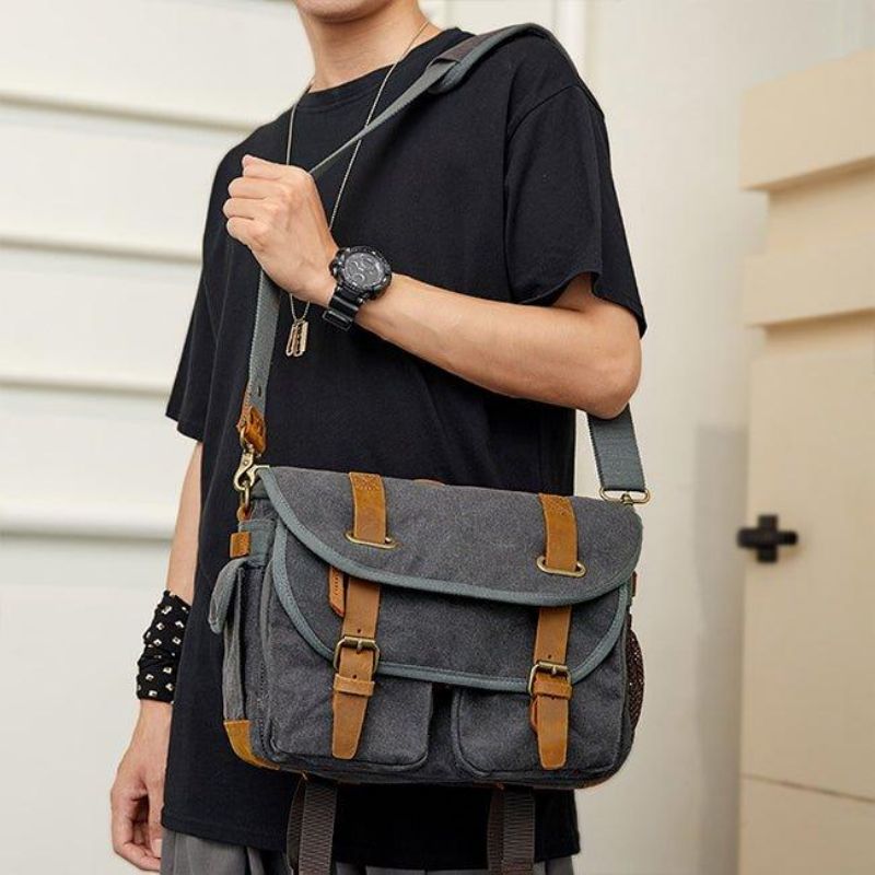 Canvas Shoulder Messenger-kamerataske