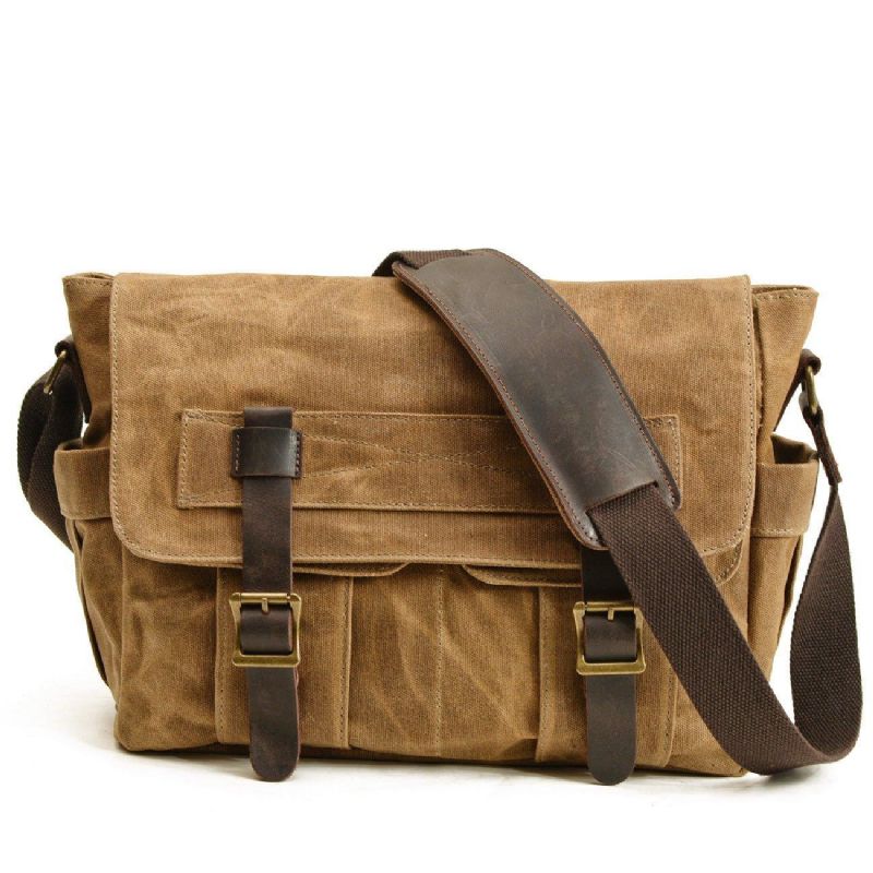 Canvas Vintage Messenger Bag Motobags Til Mænd