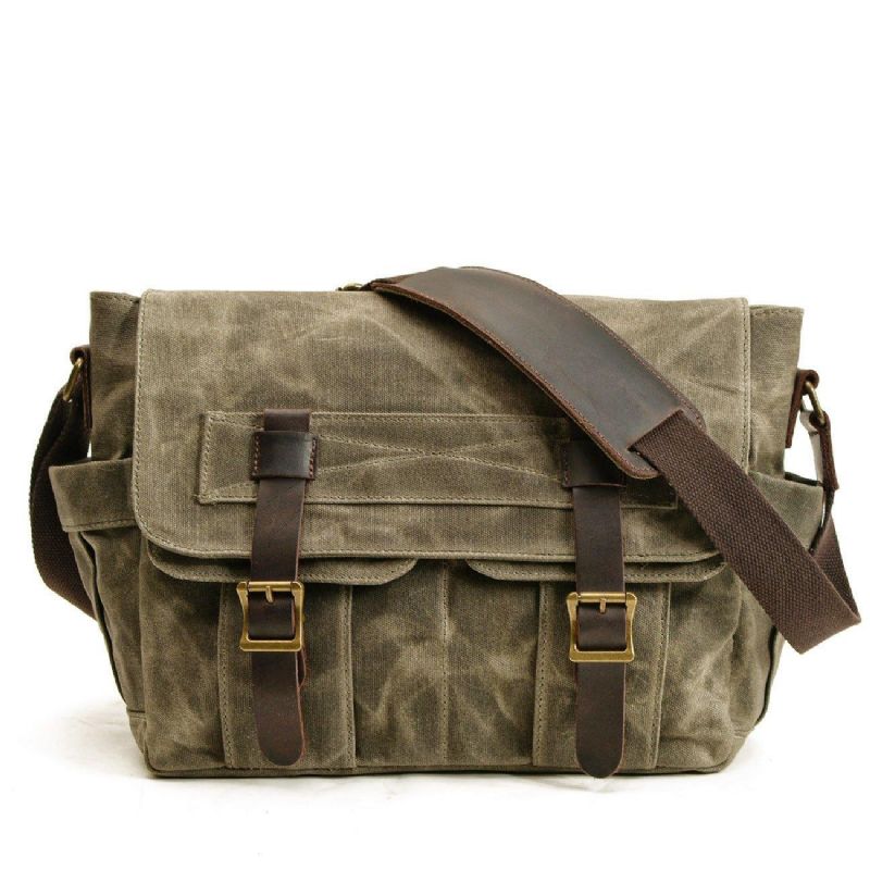 Canvas Vintage Messenger Bag Motobags Til Mænd