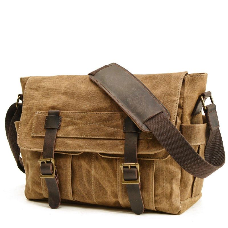 Canvas Vintage Messenger Bag Motobags Til Mænd