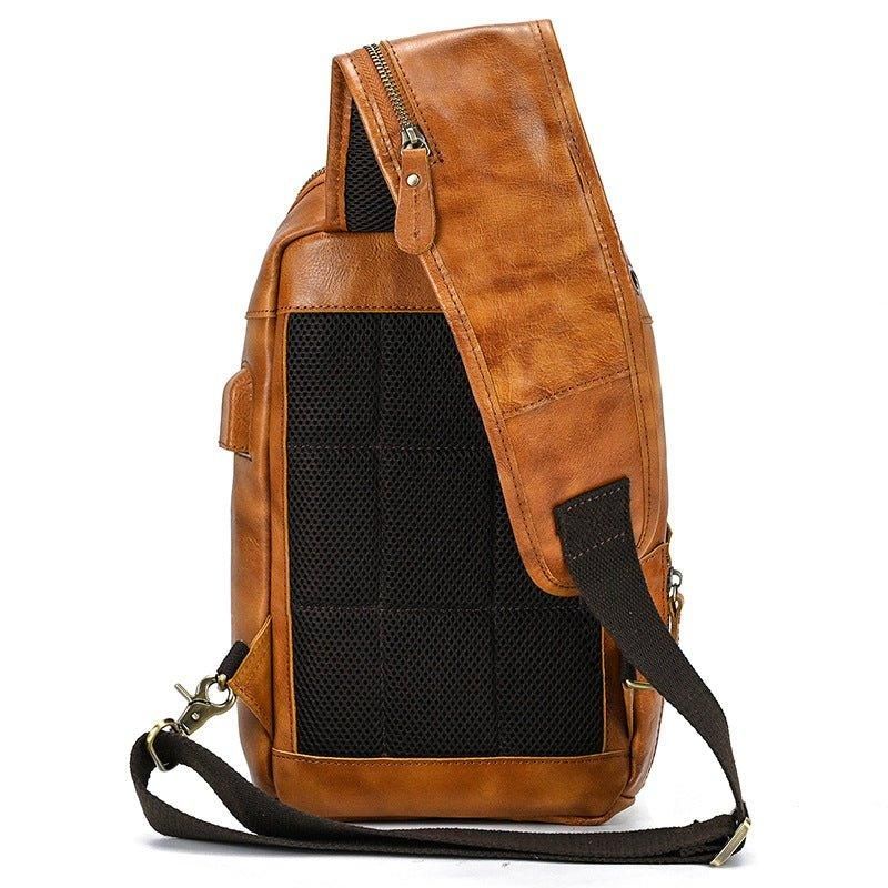 Cross Body Sling Bag I Okselæder Med Usb-port