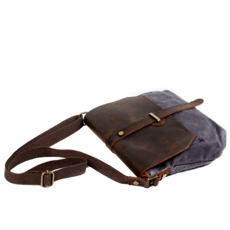 Crossbody Canvas Messenger Bag Til Mænd