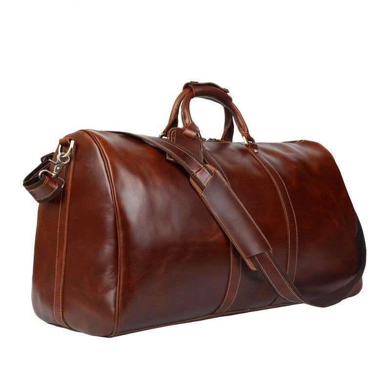 Herre Læder Duffle Weekendtaske Vintage