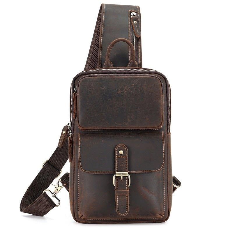 Læder Cross Body Sling Bag