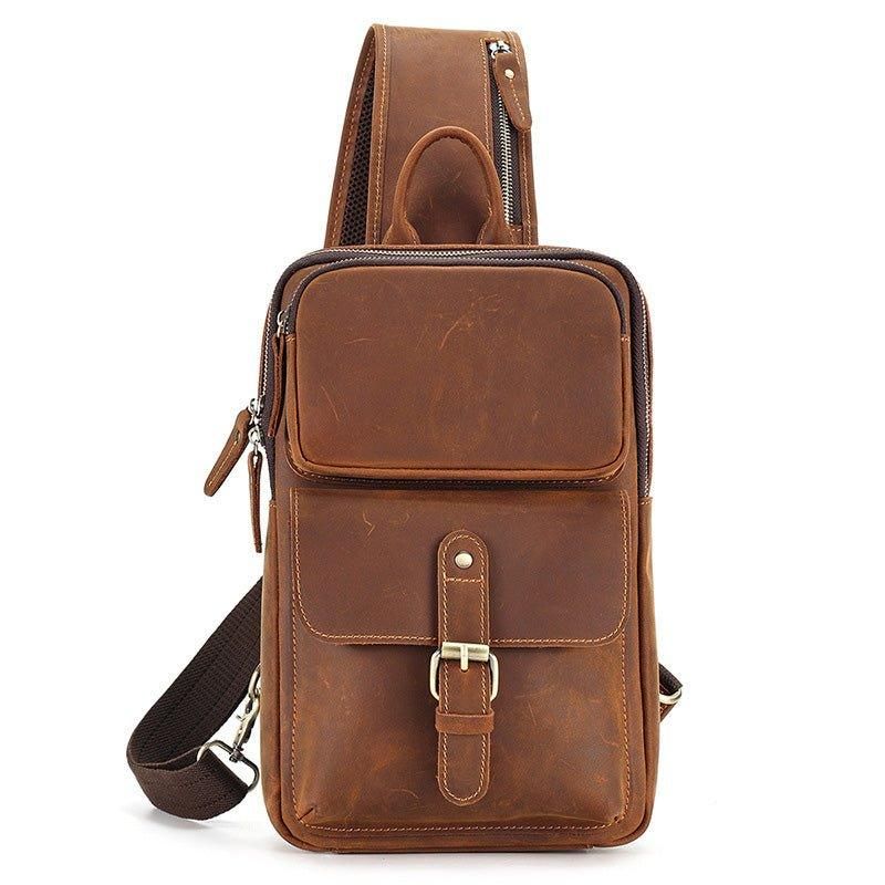 Læder Cross Body Sling Bag