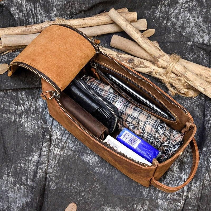 Læder Hængende Dopp Kit