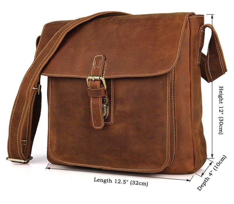 Læder Messenger Crossbody Taske Vintage