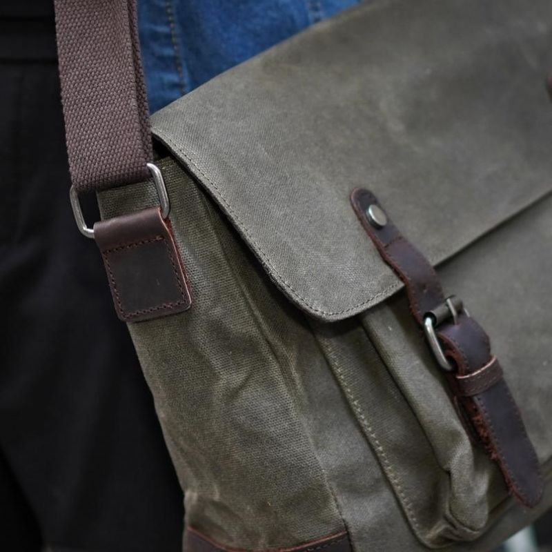 Lærred Messenger Bag Til Mænd Crossbody