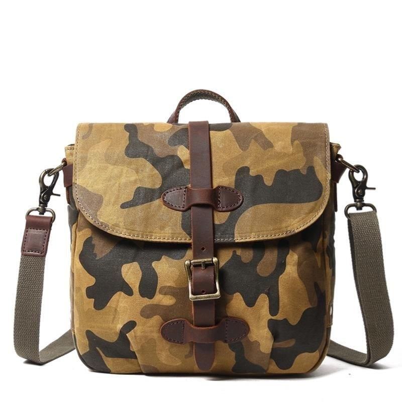 Lille Lærreds Military Messenger Bag Herre