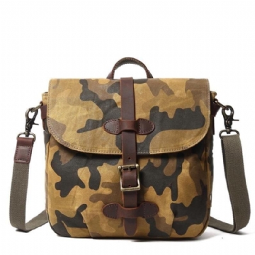 Lille Lærreds Military Messenger Bag Herre