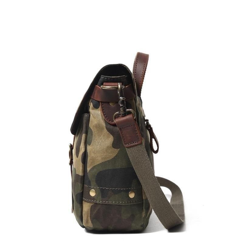 Lille Lærreds Military Messenger Bag Herre