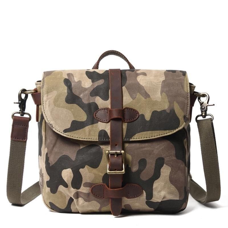 Lille Lærreds Military Messenger Bag Herre