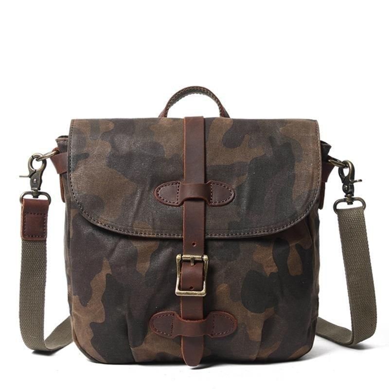 Lille Lærreds Military Messenger Bag Herre