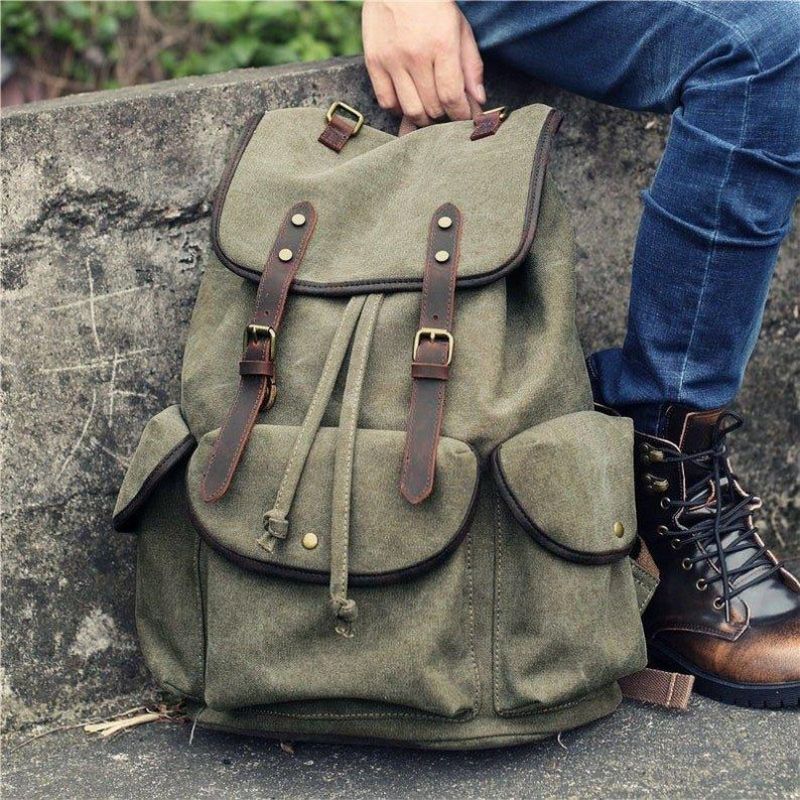 Mænd Casual Canvas Rygsæk Vintage Camping Daypack