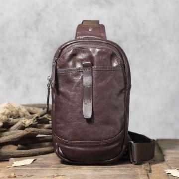 Mænds Cross Body Sling Bag Kohud Læder