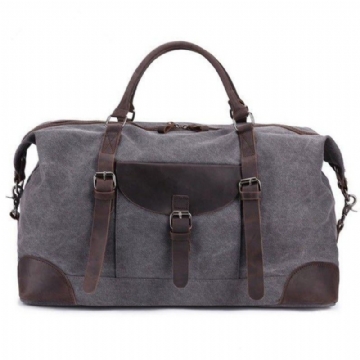 Oversized Travel Duffel Bag Canvas Læder