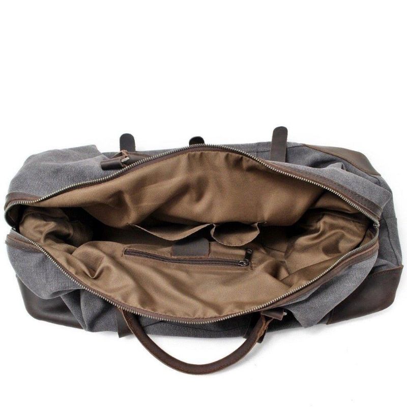 Oversized Travel Duffel Bag Canvas Læder