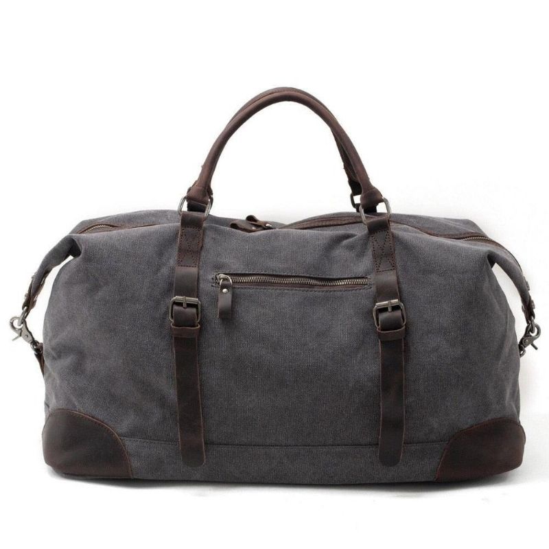 Oversized Travel Duffel Bag Canvas Læder