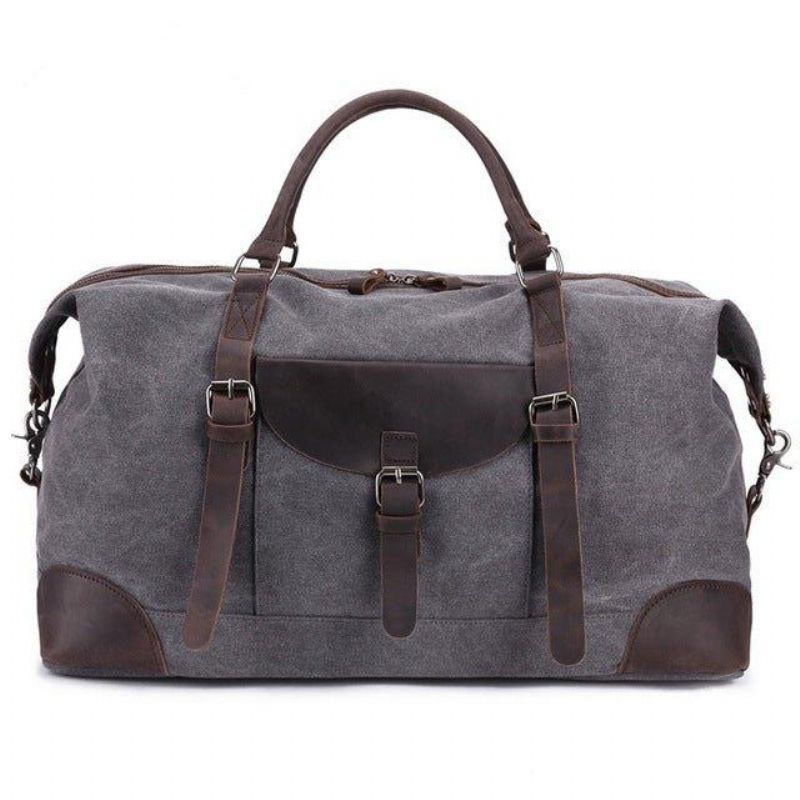 Oversized Travel Duffel Bag Canvas Læder