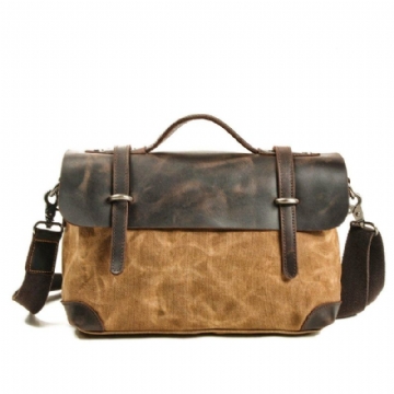 Retro Canvas Messenger Bag Briefcase Motorcykeltasker