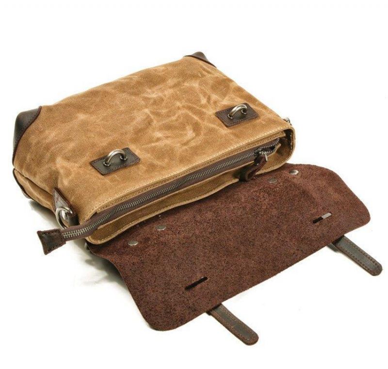 Retro Canvas Messenger Bag Briefcase Motorcykeltasker