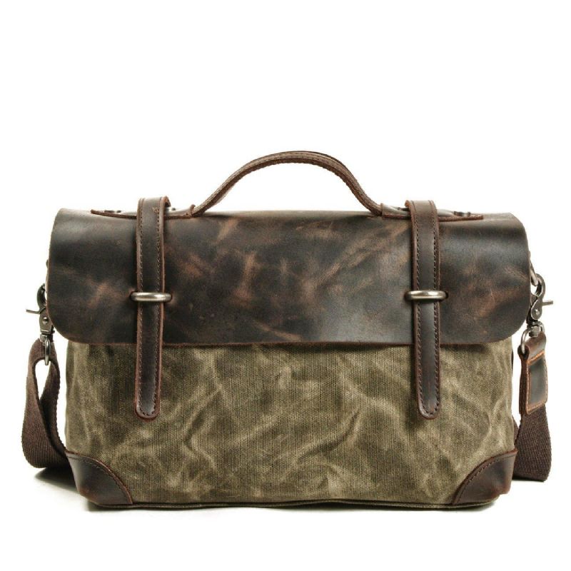 Retro Canvas Messenger Bag Briefcase Motorcykeltasker