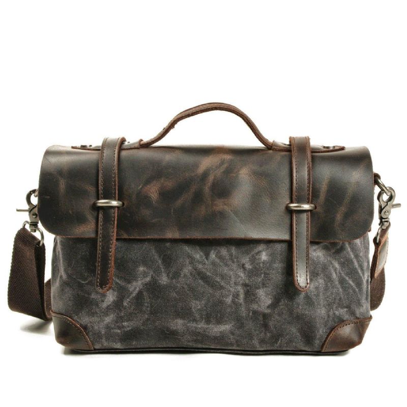 Retro Canvas Messenger Bag Briefcase Motorcykeltasker