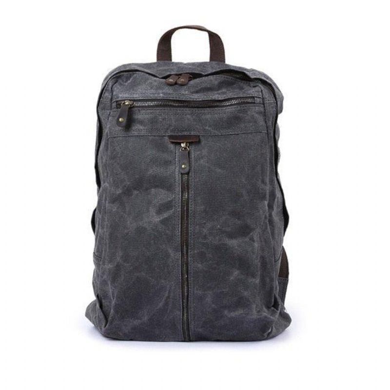 Vandtæt Vokset Kanvas Rygsæk Laptop Daypack