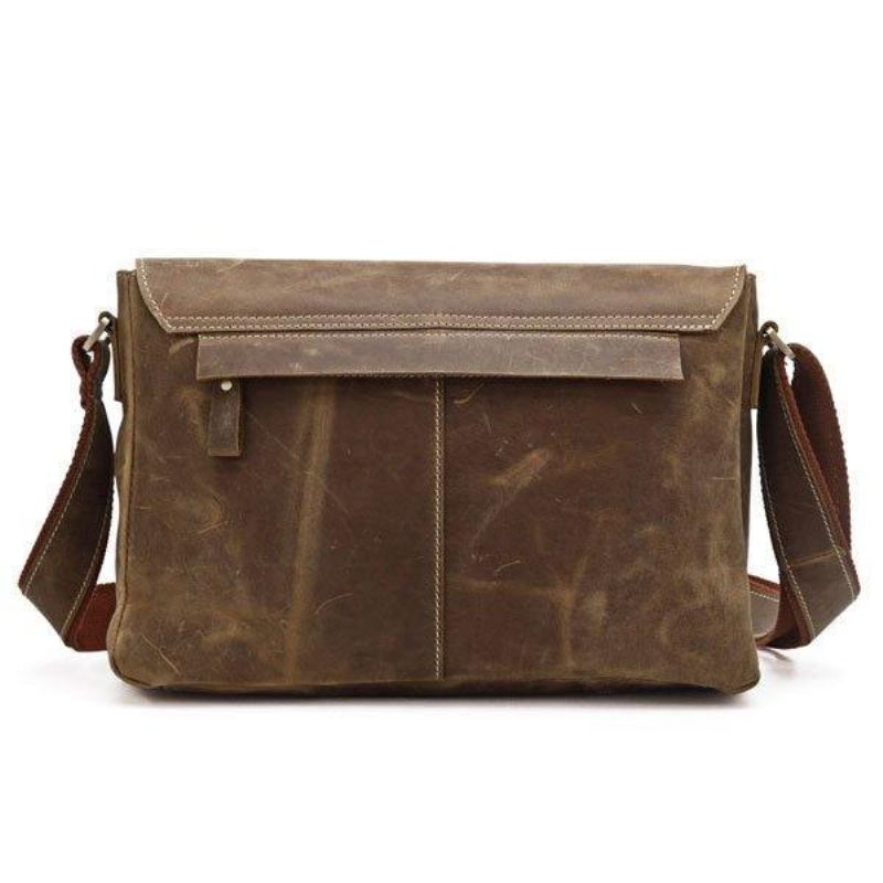 Vintage Læder Crossbody Messenger Bag Til Mænd