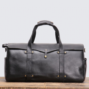 Vintage Læder Duffeltaske Herre Weekender