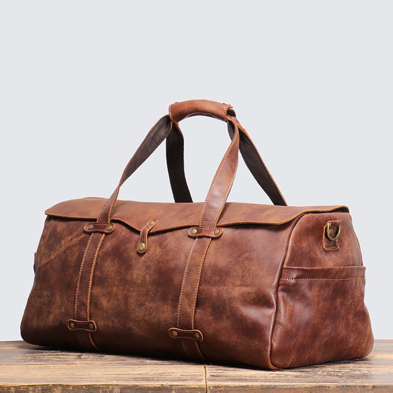 Vintage Læder Duffeltaske Herre Weekender