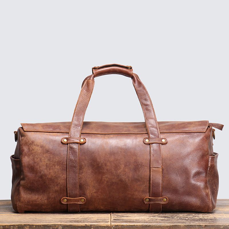 Vintage Læder Duffeltaske Herre Weekender