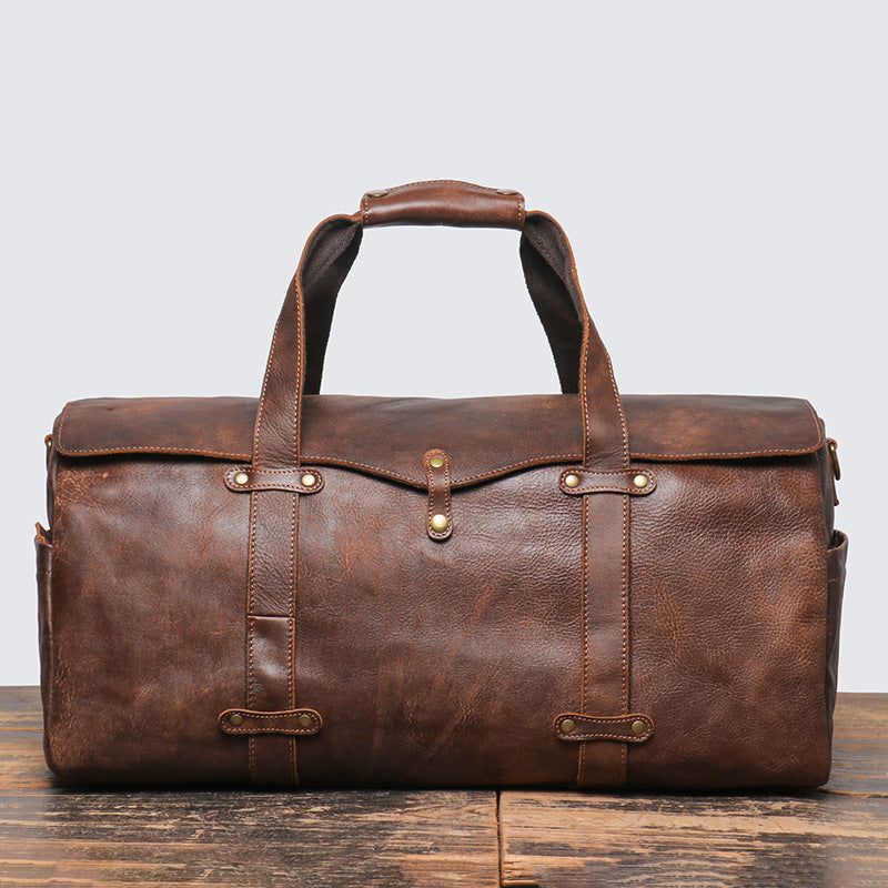 Vintage Læder Duffeltaske Herre Weekender