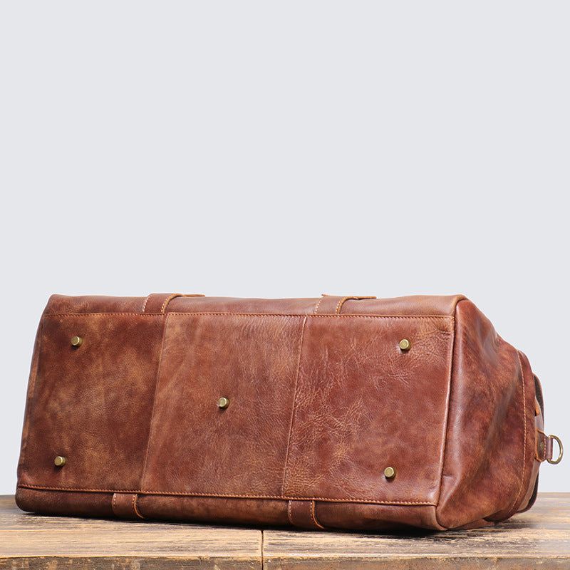 Vintage Læder Duffeltaske Herre Weekender