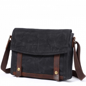 Vintage Messenger Bag Canvas Crossbody Til Mænd