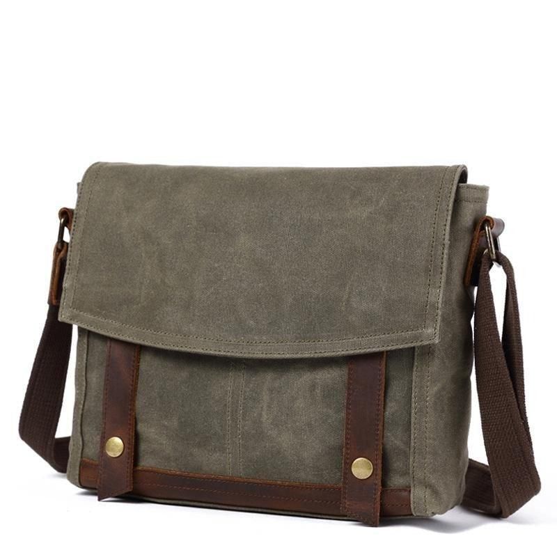 Vintage Messenger Bag Canvas Crossbody Til Mænd