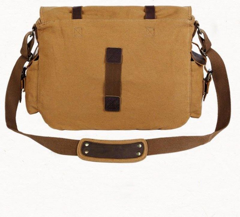 Voksbehandlet Lærred Messenger Bag Laptop Herre